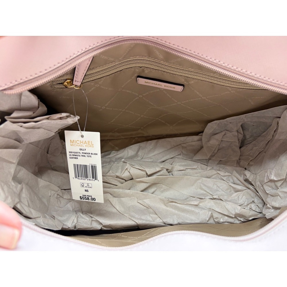 Michael Kors Gilly Large Drawstring Travel Tote Powder Blush Leather 35S1G2GT7L - Picture 8 of 12